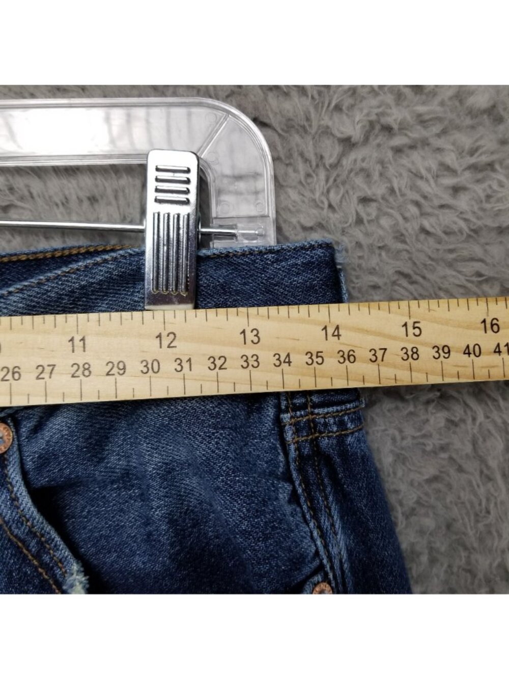 AEO Jeans Womens 4 Blue Cotton Denim Button Fly Hi Rise Girlfriend - Picture 4 of 15